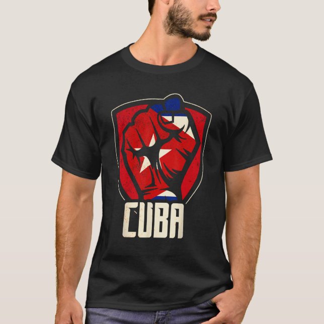 Cuba Love Cuban Flag Havana Communism Socialism T Shirt (Framsida)