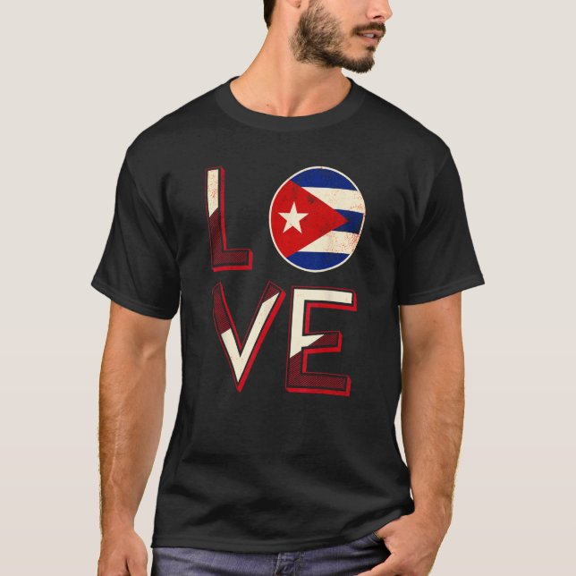 Cuba Love Cuban Flag Havana T Shirt (Framsida)
