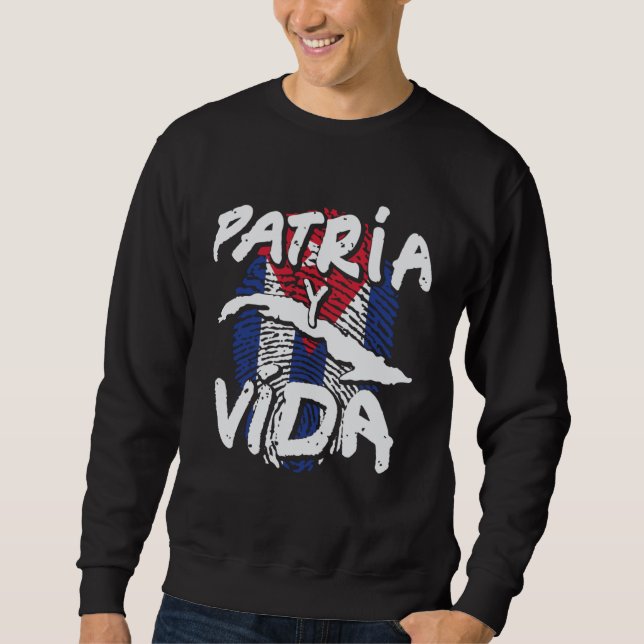 Cuba Patria y Vida Graphic Lång Ärmad Tröja (Framsida)