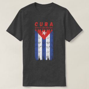 Cuba Retro Flagga Viva La Revolucion T Shirt