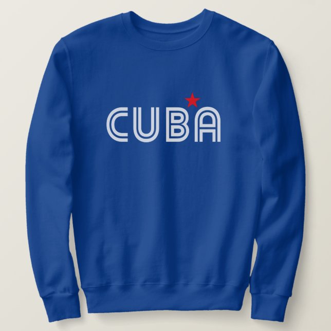 Cuba Retro Lång Ärmad Tröja (Design framsida)