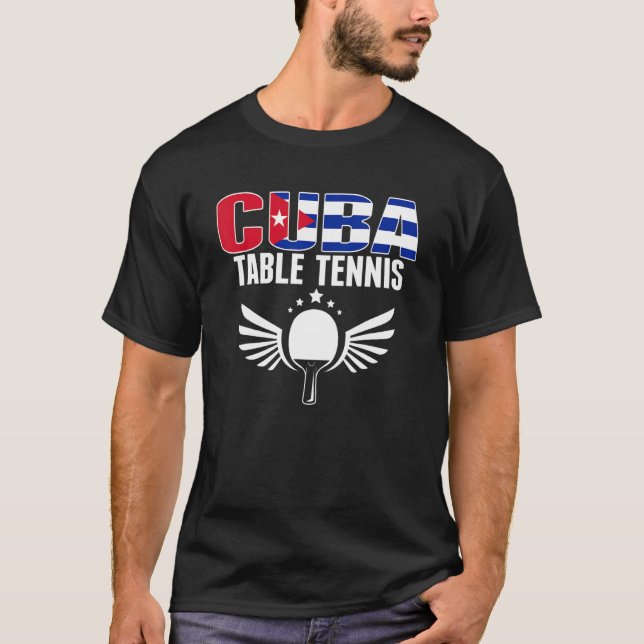 Cuba Table Tennis     Cuban Ping Pong Supporter Sp T Shirt (Framsida)