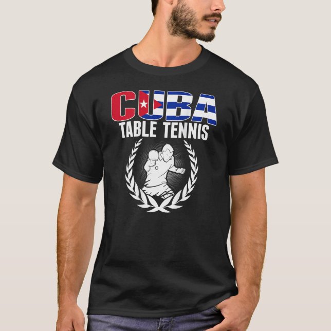 Cuba Table Tennis   Cuban Ping Pong Supporter Spor T Shirt (Framsida)