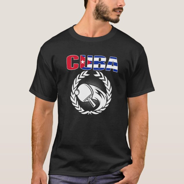 Cuba Table Tennis   Cuban Ping Pong Supporter Spor T Shirt (Framsida)