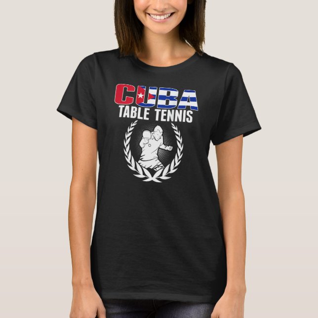 Cuba Table Tennis   Cuban Ping Pong Supporter Spor T Shirt (Framsida)
