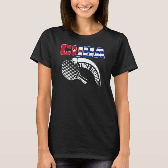 Cuba Table Tennis   Cuban Ping Pong Supporter Spor T Shirt (Framsida)