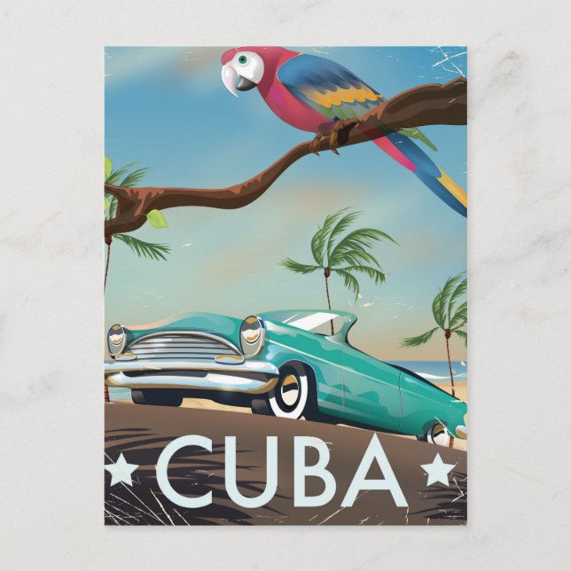 Cuba vintage retro Resa tryck Vykort (Framsida)