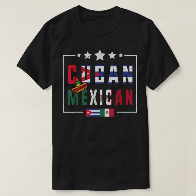 Cuban and Mexican Flag shirt Half Cuban Half Mexic T (Design framsida)