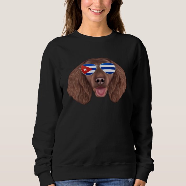 Cuban Flag American Water Spaniel Dog Cuba Pocket T Shirt (Framsida)