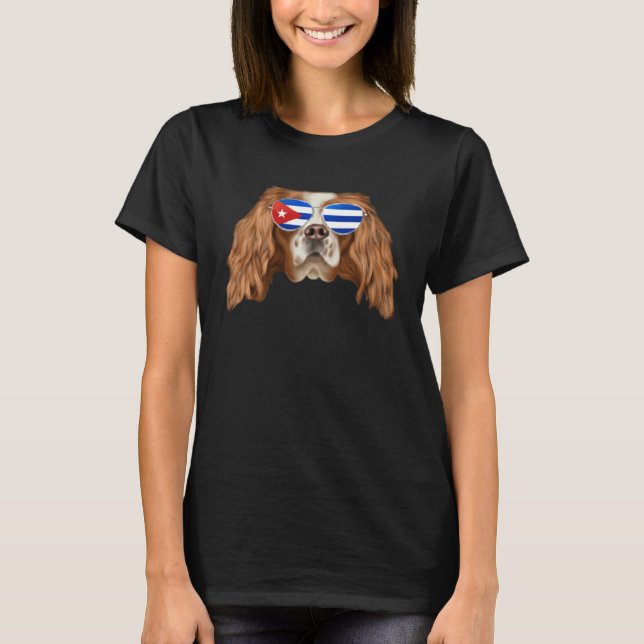 Cuban Flag English Toy Spaniel Dog Cuba Pocket T Shirt (Framsida)