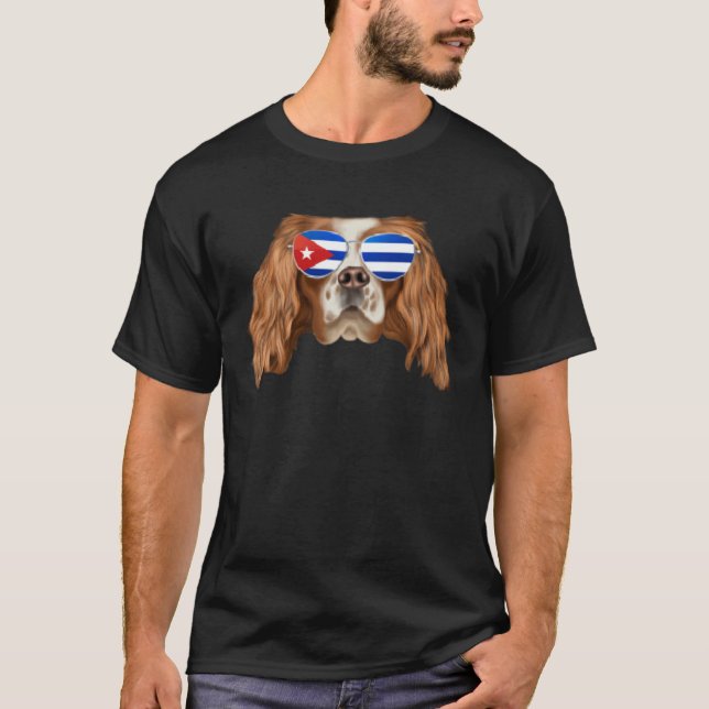 Cuban Flag English Toy Spaniel Dog Cuba Pocket T Shirt (Framsida)