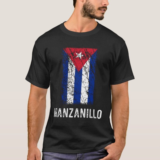Cuban Flag Manzanillo Cuban Pride T Shirt (Framsida)