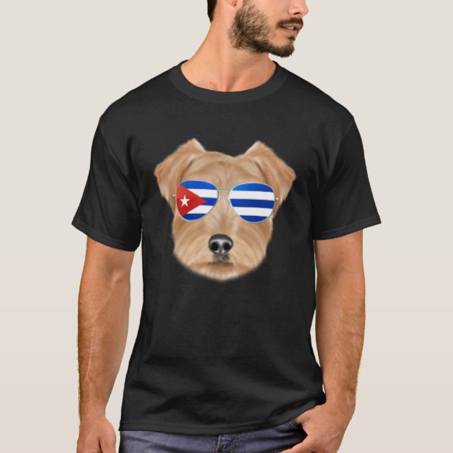 Cuban Flag Norfolk Terrier Dog Cuba Pocket T Shirt (Framsida)