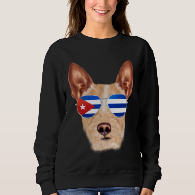 Cuban Flag Portuguese Podengo Pequeno Dog Cuba Poc T Shirt (Framsida)