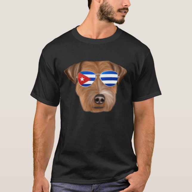 Cuban Flag Russell Terrier Dog Cuba Pocket T Shirt (Framsida)