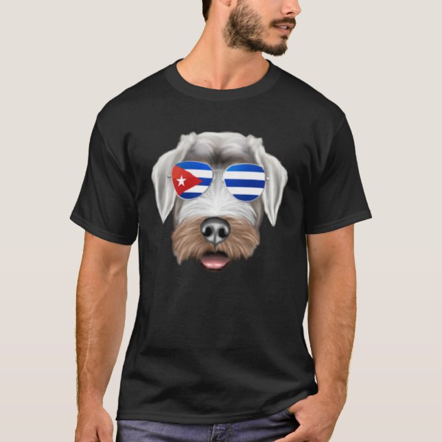 Cuban Flag Sealyham Terrier Dog Cuba Pocket T Shirt (Framsida)