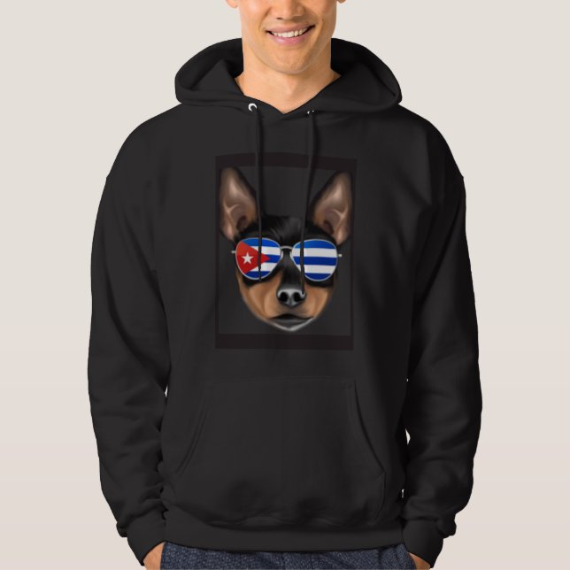 Cuban Flag Toy Fox Terrier Dog Cuba Pocket Hoodie (Framsida)