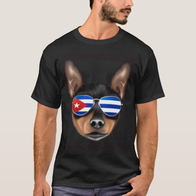 Cuban Flag Toy Fox Terrier Dog Cuba Pocket T Shirt (Framsida)