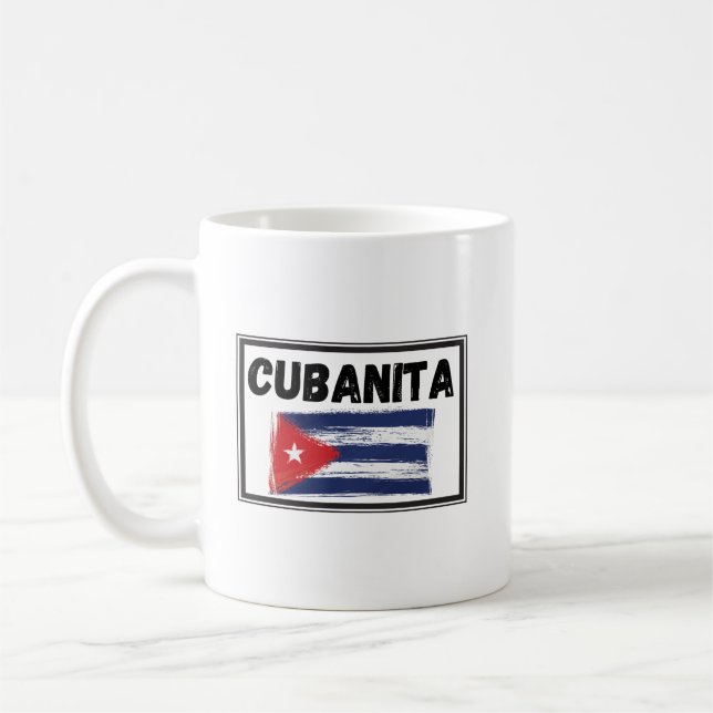 Cubanita Cuban Girl Flagga Kaffemugg (Vänster)