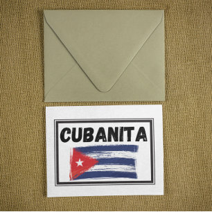 Cubanita Cuban Girl Flagga Vykort