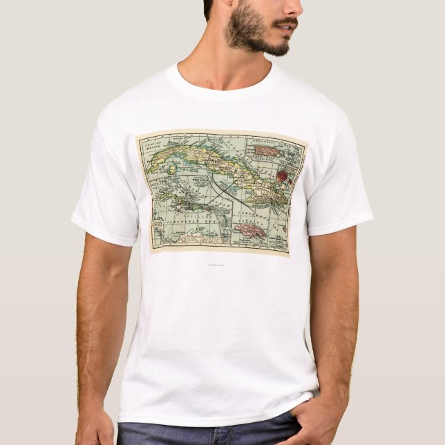 CubaPanoramic MapCuba T Shirt (Framsida)
