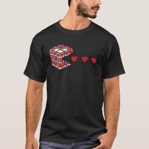 Cuber Speed Cubing Kärlek Heart Math Puzzle Valent T Shirt