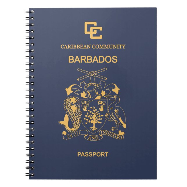 Cubierta del pasaporte de Barbados Anteckningsbok (Framsidan)