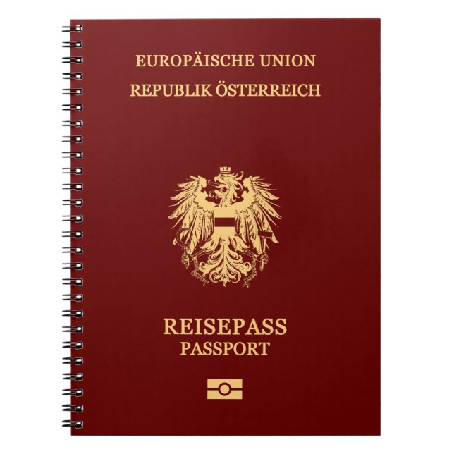 Cubierta pasaporte Austria Anteckningsbok (Framsidan)