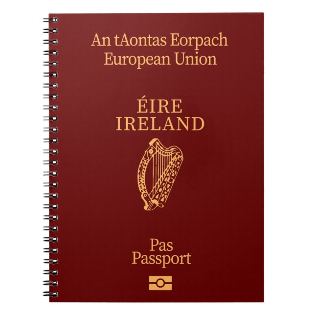 Cubierta pasaporte Irlanda Anteckningsbok (Framsidan)