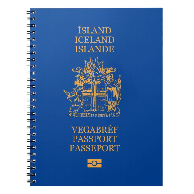 Cubierta pasaporte Islandia Anteckningsbok (Framsidan)