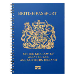 Cubierta pasaporte Reino Unido Anteckningsbok
