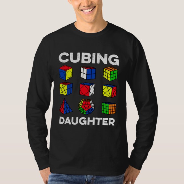 Cubing Daughter Speedcubing Speedsolving Cuber T Shirt (Framsida)