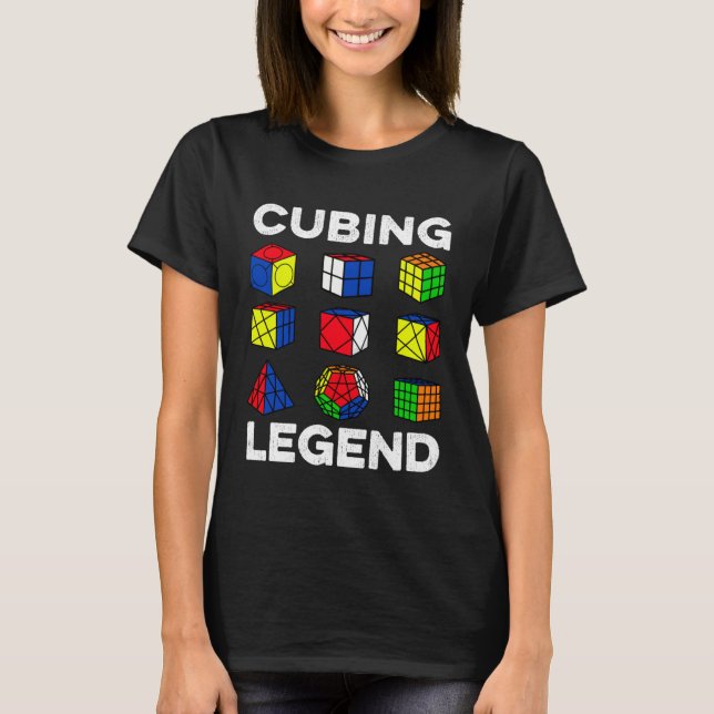 Cubing Legend Speedcubing Speedsolving Cuber T Shirt (Framsida)