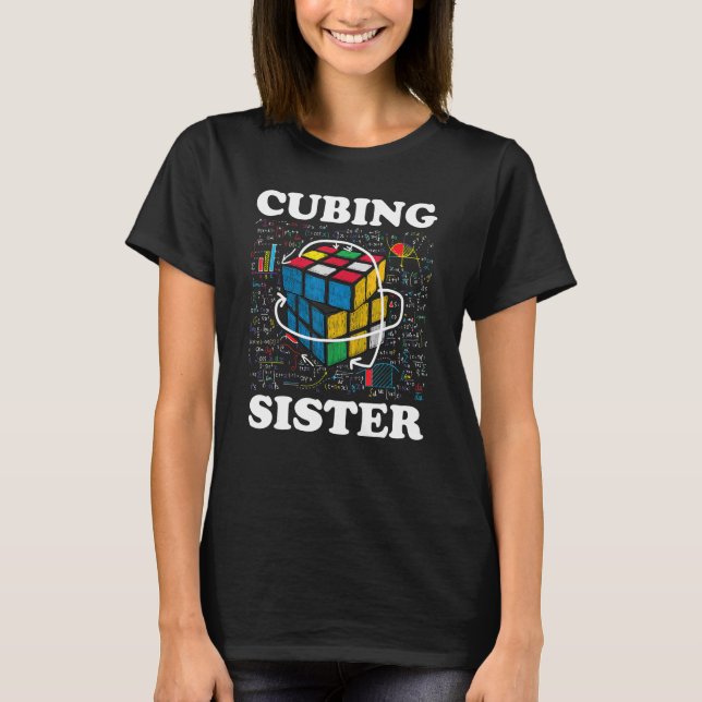 Cubing Sister Speed Cubing Math T Shirt (Framsida)