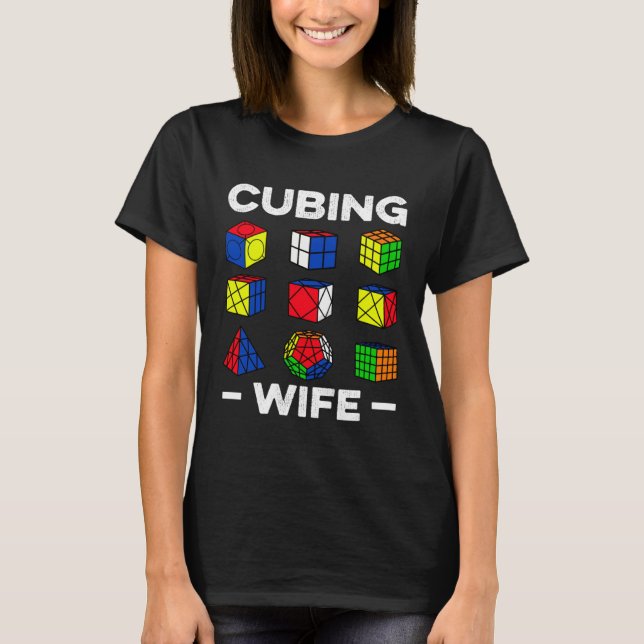 Cubing Wife Speedcubing Speedsolving Cuber T Shirt (Framsida)