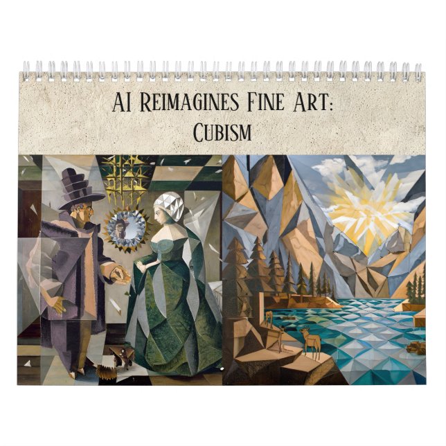 Cubism AI-konstnärlig estetik - Klassisk finkonst  Kalender (Omslag)