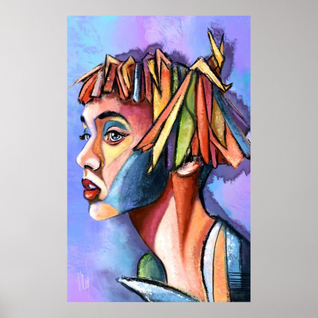Cubism Art Lady Poster (Framsidan)