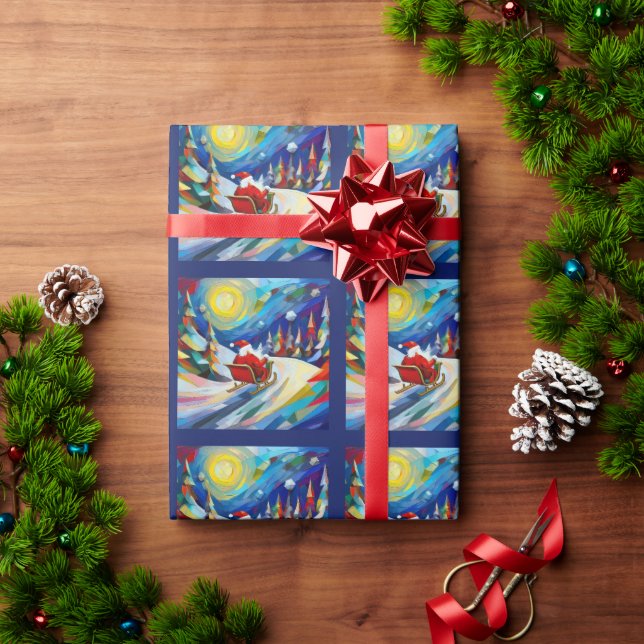 Cubism Tomte Jul Högtid  Presentpapper (Julgåva)