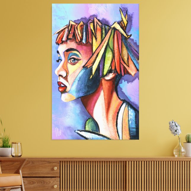 Cubismkonst Damtryck på canvas (Insitu (Vardagsrum))