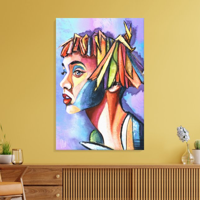 Cubismkonst Damtryck på canvas (Insitu (Vardagsrum))