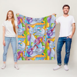 Cubist Cats - The Mininos Fleecefilt