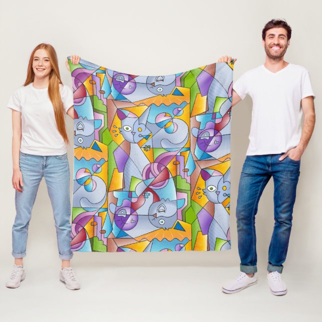 Cubist Cats - The Mininos Fleecefilt (På plats)