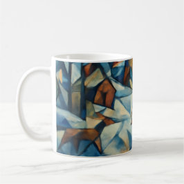 Cubist Expressionist Winter Village Mug Kaffemugg