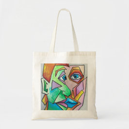 Cubist Head Tote Bag Tygkasse
