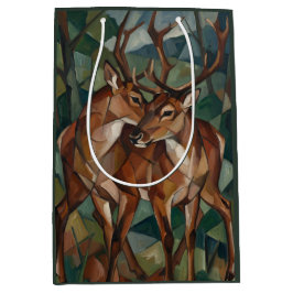 Cubist Style Reindeer Gift Bag