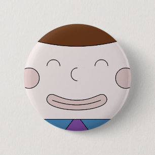 Cuboy ansikte på emblem knapp