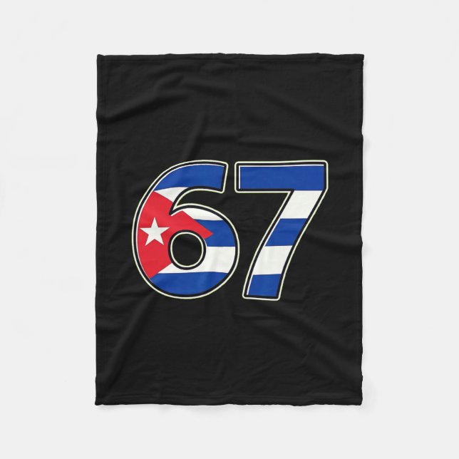 Cuby Flag Number 67 Birthday Year  Fleecefilt (Framsidan)