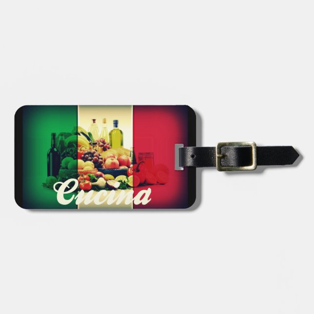 Cucina Italienska Flagga Bagagebricka (Horisontell Framsida)