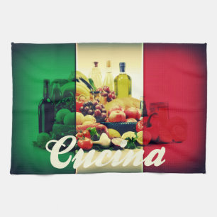 Cucina Italienska Flagga Kökshandduk