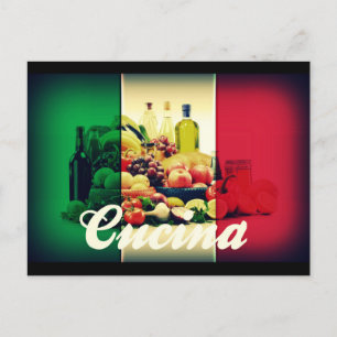 Cucina Italienska Flagga Vykort
